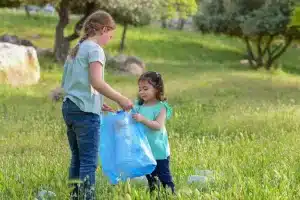 kids through trash